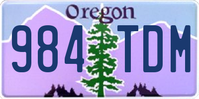 OR license plate 984TDM