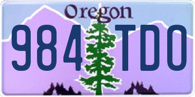 OR license plate 984TDO