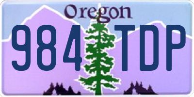OR license plate 984TDP