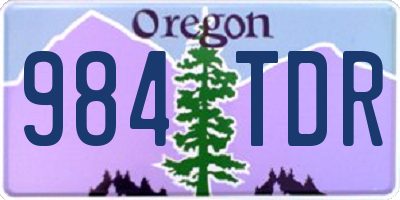OR license plate 984TDR