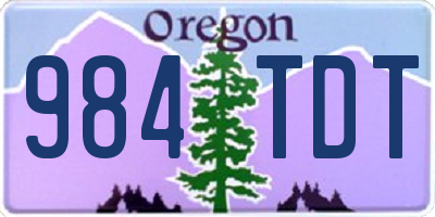 OR license plate 984TDT