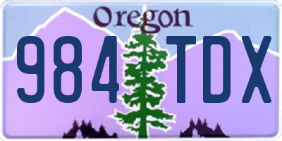 OR license plate 984TDX