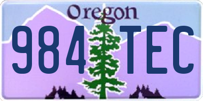 OR license plate 984TEC