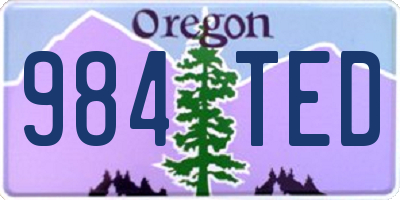 OR license plate 984TED