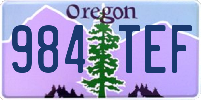 OR license plate 984TEF