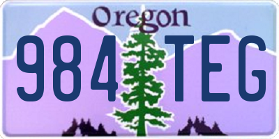 OR license plate 984TEG