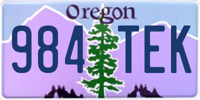 OR license plate 984TEK