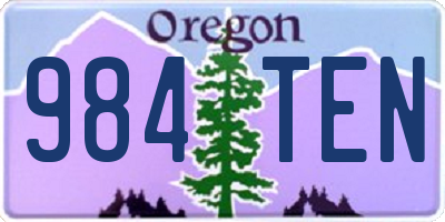 OR license plate 984TEN