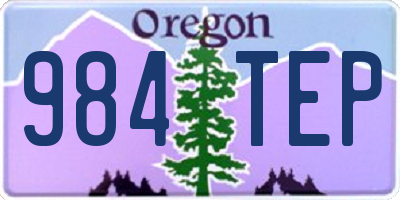 OR license plate 984TEP