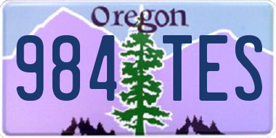 OR license plate 984TES