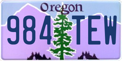 OR license plate 984TEW