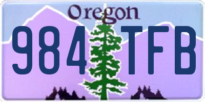 OR license plate 984TFB