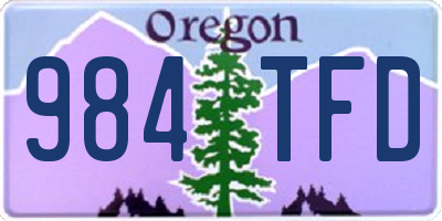 OR license plate 984TFD
