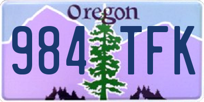 OR license plate 984TFK