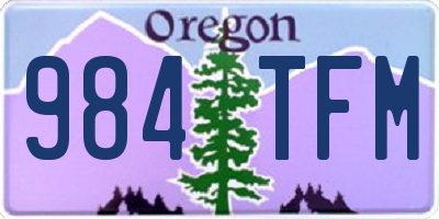 OR license plate 984TFM