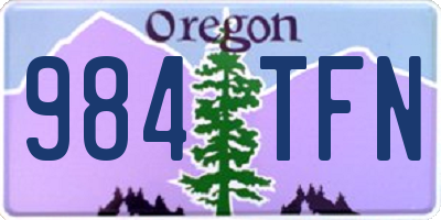 OR license plate 984TFN