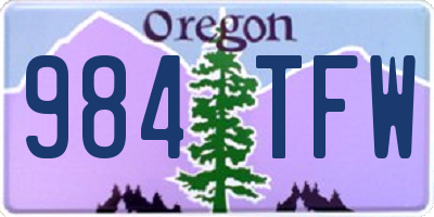 OR license plate 984TFW