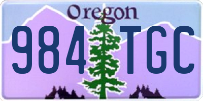 OR license plate 984TGC