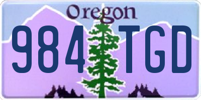 OR license plate 984TGD