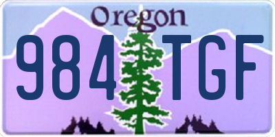 OR license plate 984TGF