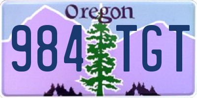 OR license plate 984TGT