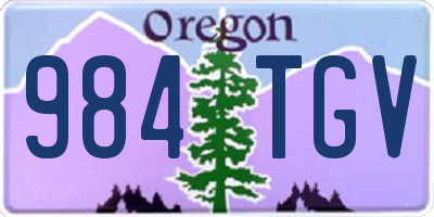 OR license plate 984TGV