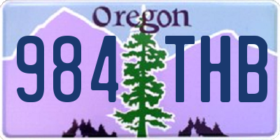 OR license plate 984THB