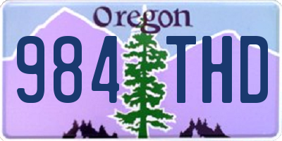 OR license plate 984THD