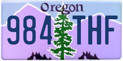 OR license plate 984THF