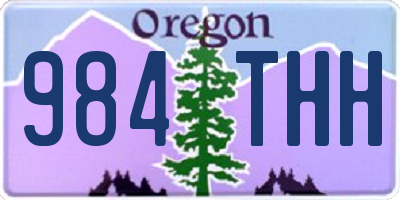 OR license plate 984THH
