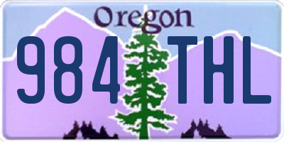 OR license plate 984THL
