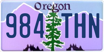 OR license plate 984THN