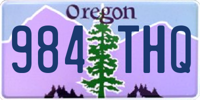 OR license plate 984THQ