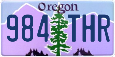 OR license plate 984THR