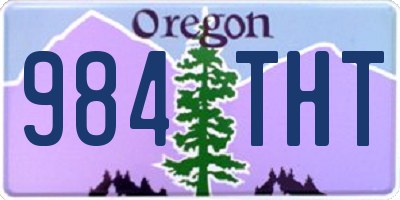OR license plate 984THT