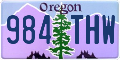 OR license plate 984THW