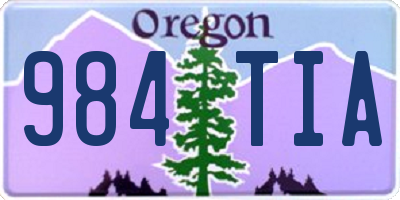 OR license plate 984TIA