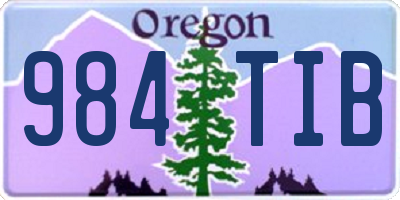 OR license plate 984TIB