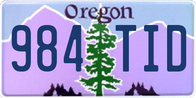 OR license plate 984TID