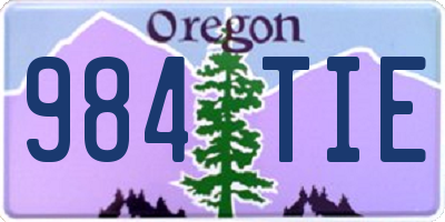 OR license plate 984TIE
