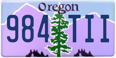 OR license plate 984TII