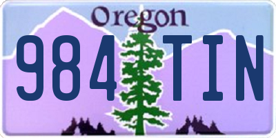 OR license plate 984TIN