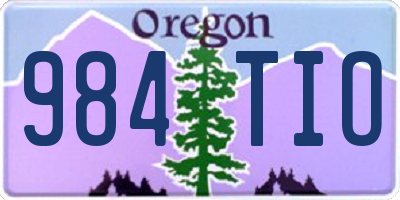 OR license plate 984TIO