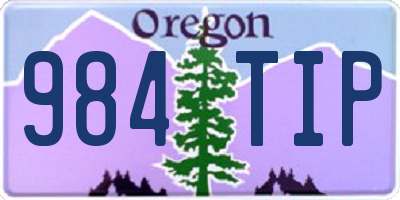 OR license plate 984TIP