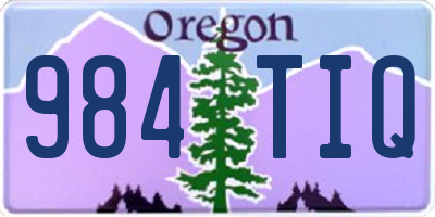 OR license plate 984TIQ