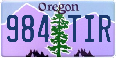 OR license plate 984TIR