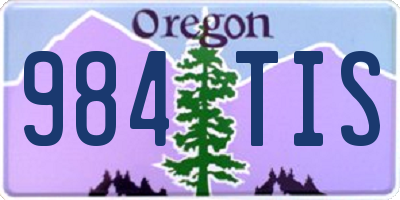 OR license plate 984TIS