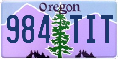 OR license plate 984TIT
