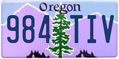 OR license plate 984TIV