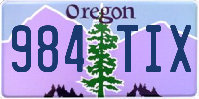 OR license plate 984TIX